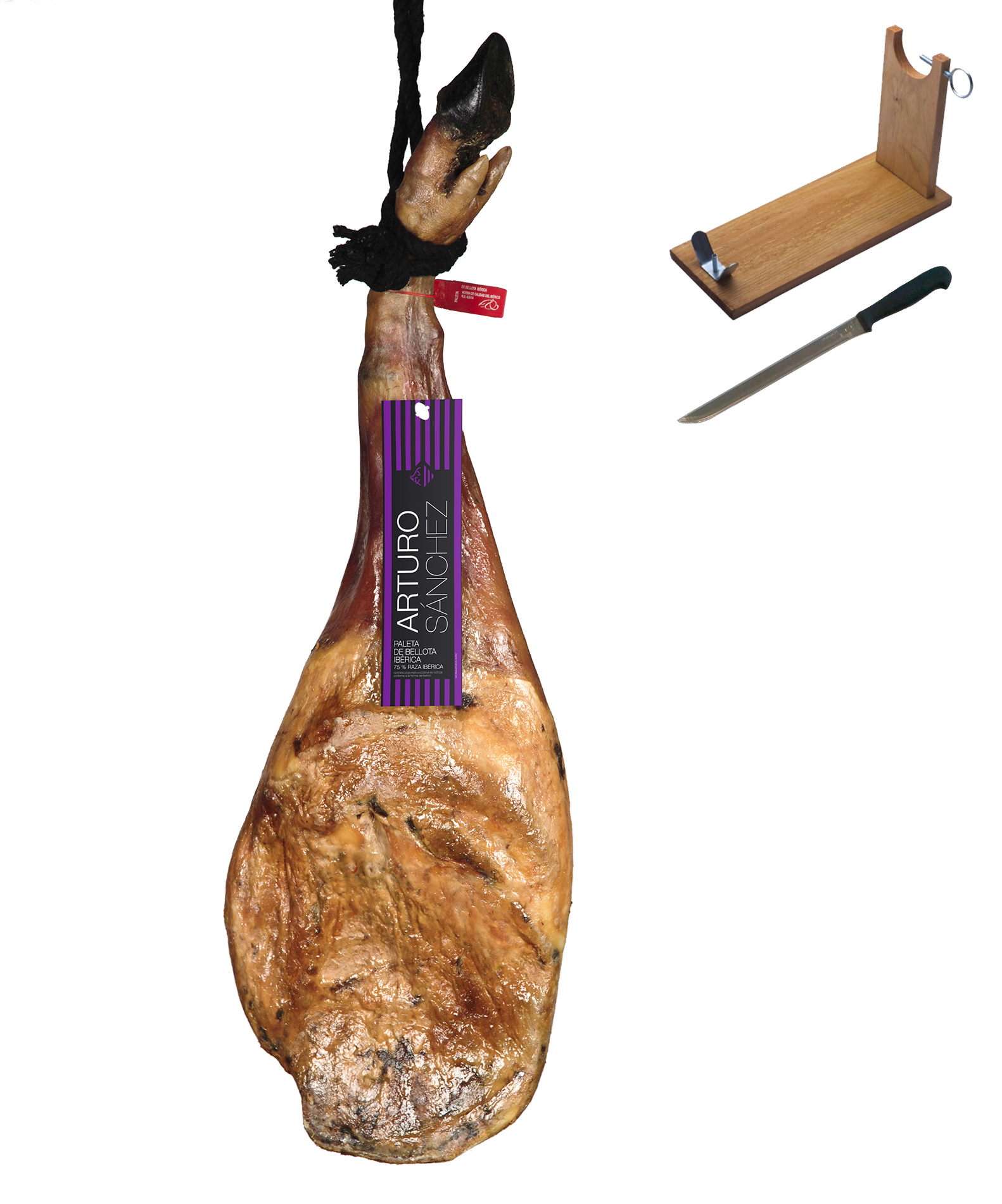 Supporto prosciutto Huelva Porta prosciutto spagnolo con coltello modello Huelva 