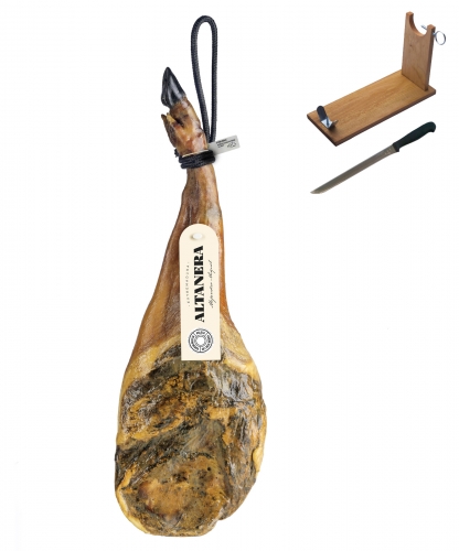 Prosciutto Pata Negra ibérico (Spalla) di mangime Altadehesa + porta prosciutto + coltello immagine #1