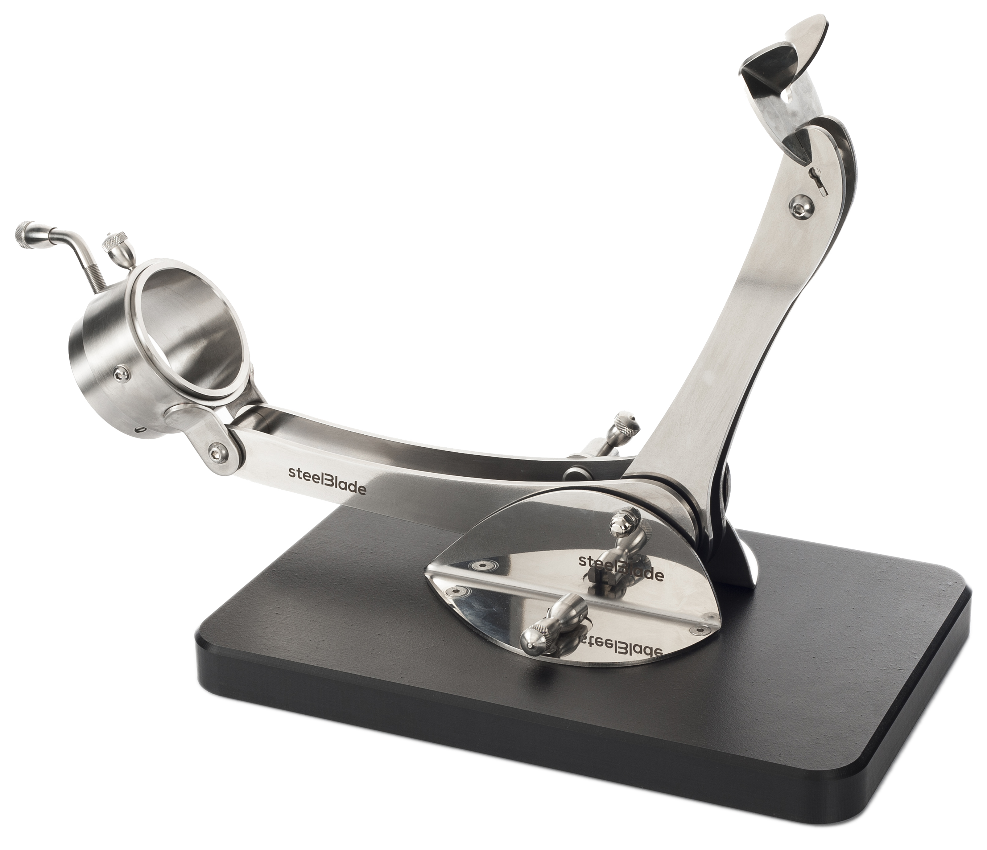 Porta prosciutto articolato girevole 360º Inox nero Steelblade